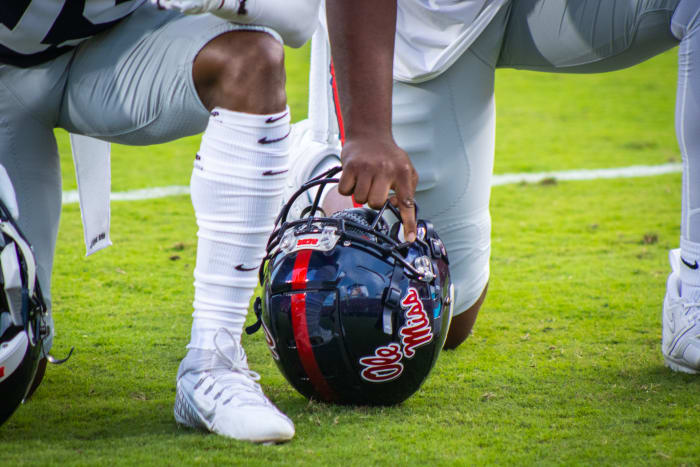 Ole Miss navy helmet